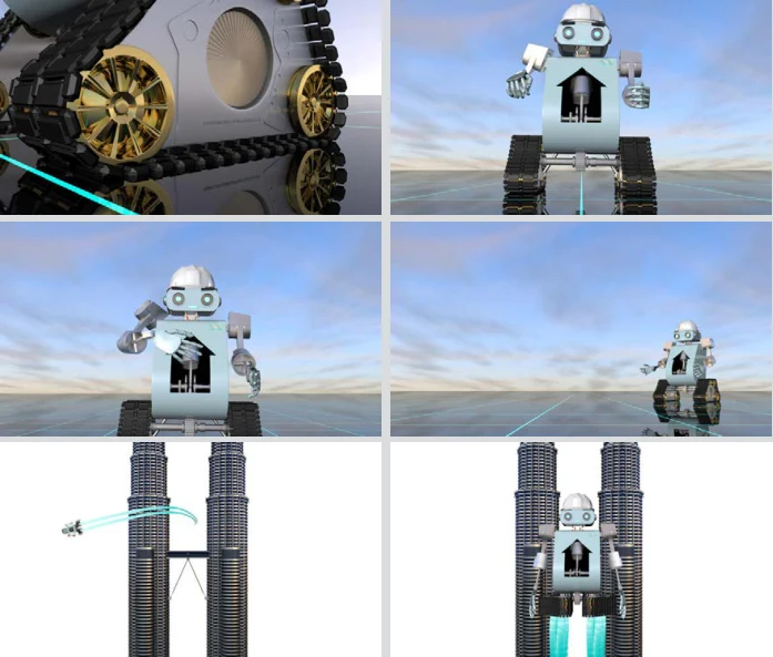 Robot animation scenes from Petronas CoE Arrow Introduction
